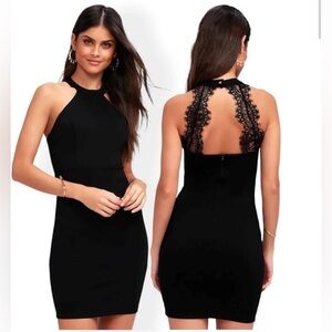 LuLu’s Endlessly Alluring Bodycon dress - lace back - small - New!